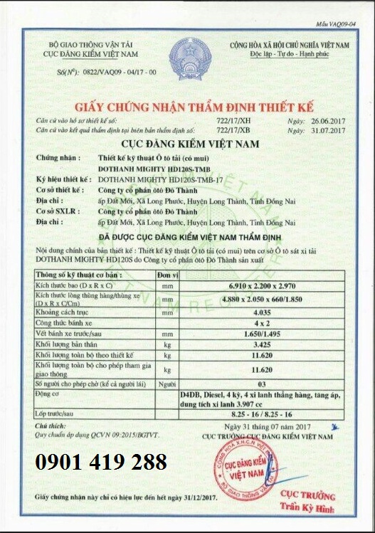 Xe Tải 8 Tấn huyndai HD120S Đô Thành